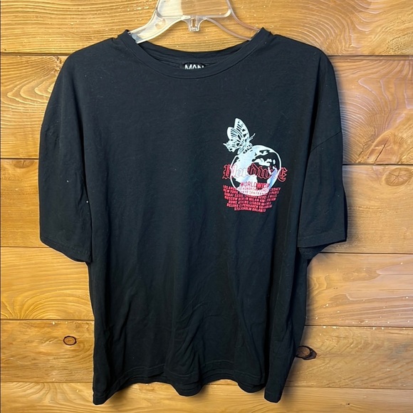 Boohoo Man Lot of 2 t-shirts Worldwide Tour 2021 black Limited Edition Md street - Picture 1 of 13